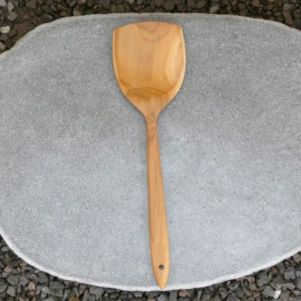 Holzspachtel, aus Teakholz, 34 cm L 